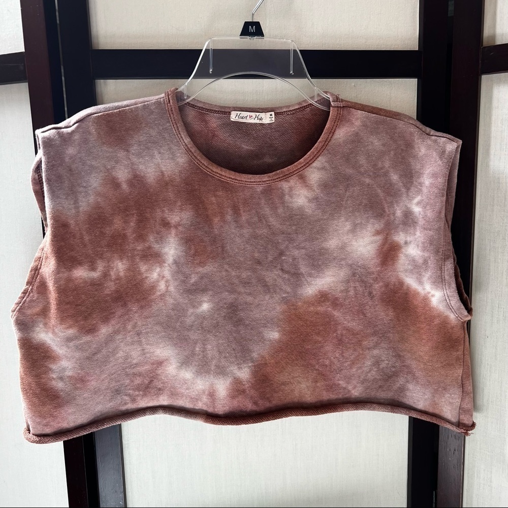 Women’s Heart & Hips Size Medium Tie Dye Cropped Muscle Tee Shirt - Picture 1 of 5